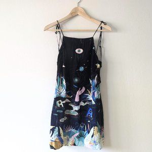 FARM Rio Black Multicolor Mini Dress
